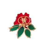 Mountain Beauty Laligurans Pendant/ Brooch  without Pearl Splash ( Red Flower/ Green Leaf)