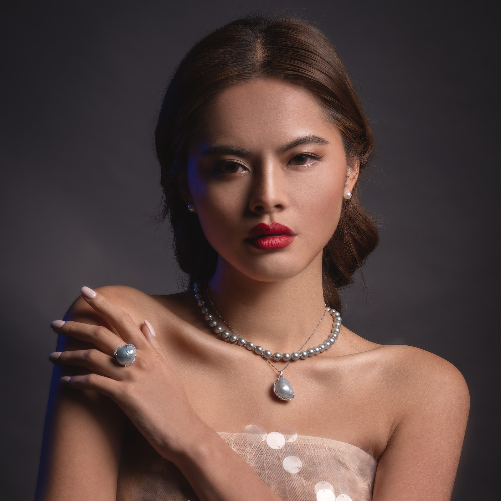 Akoya Silver Grey Pearl Necklace