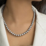 Akoya Silver Grey Pearl Necklace