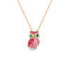 The Seeker Owl Pendant (Ruby & Pink Sapphire)