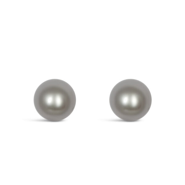 Silver Grey Freshwater Pearl Stud Earrings