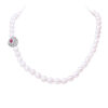 Bella Lavender Oval Pearl Necklace / Ruby Clasp / 18 Inches