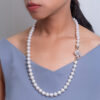Jenna Flower Round Pearl Necklace / 23 Inches